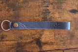 Fleur de Lis Leather Key Strap - Long