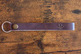 Fleur de Lis Leather Key Strap - Long
