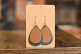 Leather Earrings - Rain Drop Design