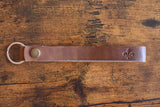 Fleur de Lis Leather Key Strap - Long
