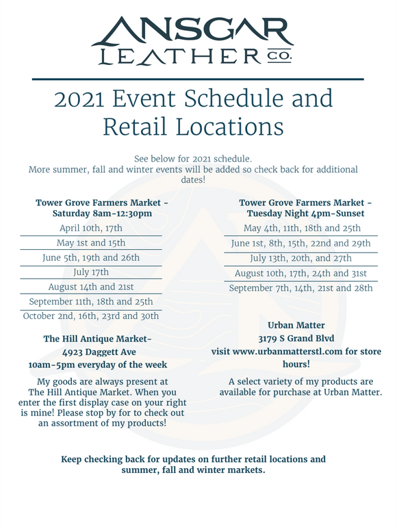 2021 Market Schedule and Retail Locations