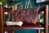 Leather Zippered Sling Bag