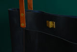 The Meadowsweet Tote - Navy with Buck Brown Handles
