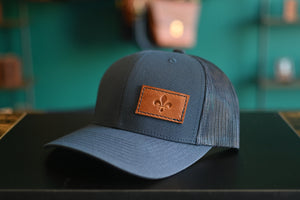 Fleur de Lis Leather Patch Hat