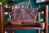 Leather Zippered Sling Bag