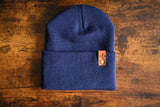 Fleur de Lis Leather Patch Beanie