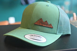 Topographic Mountain Leather Patch Hat
