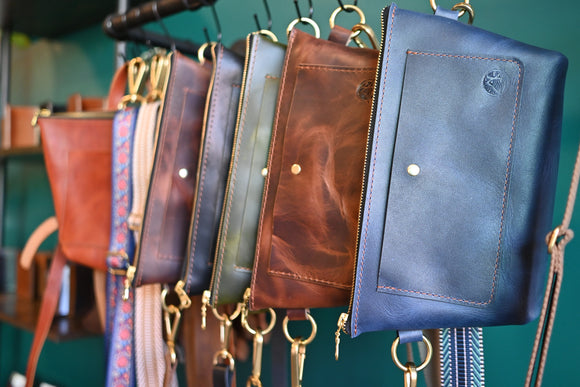 Leather Zippered Sling Bag