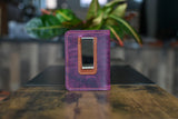 The Pikes 4 Money Clip - Purple and Tan