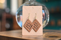 Leather Earrings - Diamond Design