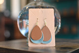 Leather Earrings - Rain Drop Design