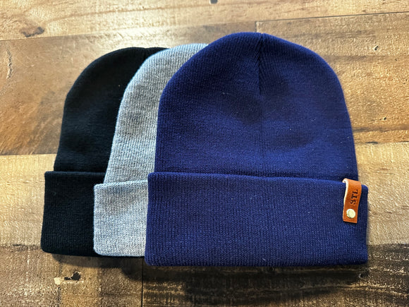 STL Leather Tag Beanie