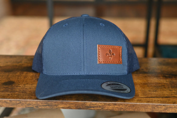 Fleur de Lis Leather Patch Hat